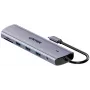 Unitek 4-portový USB 3.0 hub s 30 cm káblom, sivý