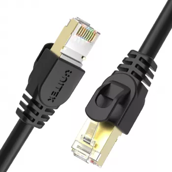 UNITEK Cat.7 SSTP Ethernet patch kábel RJ45, 0,5 m, sivý, 10 Gbit/s, 600 MHz, pozlátený