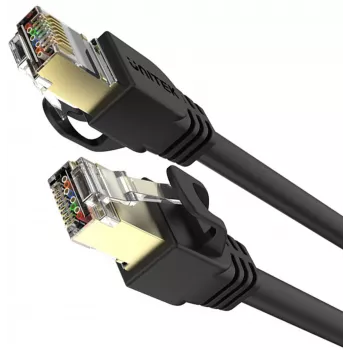 UNITEK Cat.7 SSTP Ethernet patch kábel RJ45, 0,5 m, sivý, 10 Gbit/s, 600 MHz, pozlátený