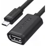 UNITEK USB 2.0 OTG kábel, microUSB konektor samec na USB-A konektor samica, 15 cm, čierny