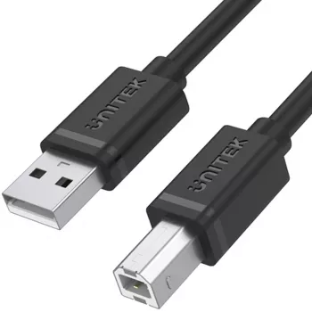 UNITEK USB 2.0 Type-A konektor samec na Type-B konektor samec kábel 2m čierny