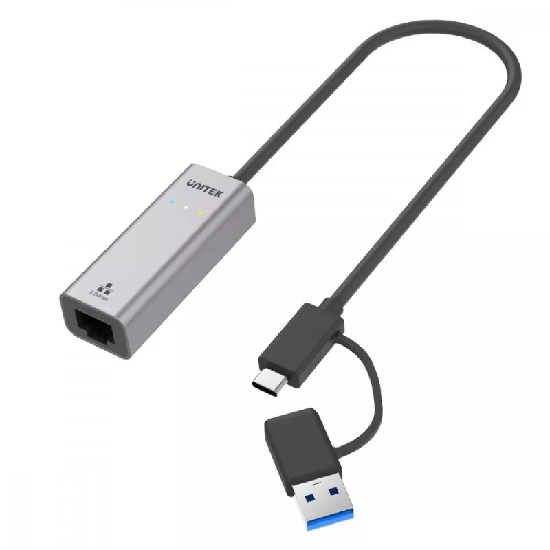 UNITEK USB-A/C 3.1 Gen 1 na RJ45 2.5 Gigabit Ethernet adaptér U1313C