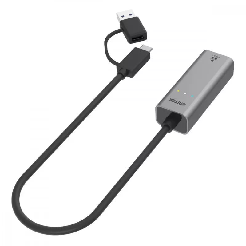 UNITEK USB-A/C 3.1 Gen 1 na RJ45 2.5 Gigabit Ethernet adaptér U1313C