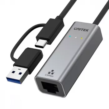 UNITEK USB-A/C 3.1 Gen 1 na RJ45 2.5 Gigabit Ethernet adaptér U1313C