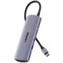 UNITEK USB-C hub 4-in-1 USB-C 10 Gbps, 2x USB-A a 2x USB-C, Space Grey