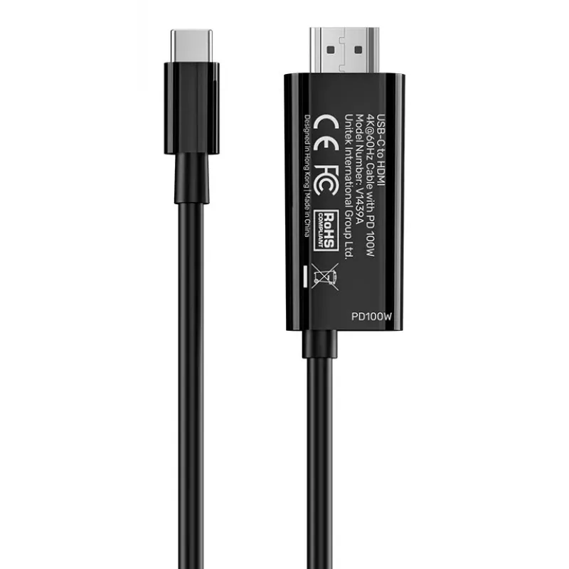 UNITEK USB-C na HDMI 4K@60Hz Kábel s USB-C PD 100W