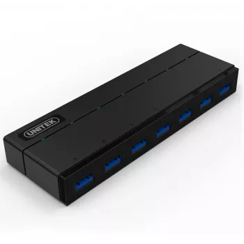 UNITEK Y-3184 7-portový USB 3.0 hub s napájacím zdrojom a BC 1.2 nabíjacou funkciou