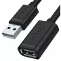 UNITEK Y-C449GBK USB 2.0 predlžovací kábel, Type-A konektor samec na konektor samica, 1,5 m, čierny