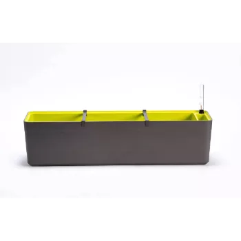 URBALIVE BERBERIS samozavlažovací obdĺžnikový kvetináč 80 x 20 cm, sivo-hnedý