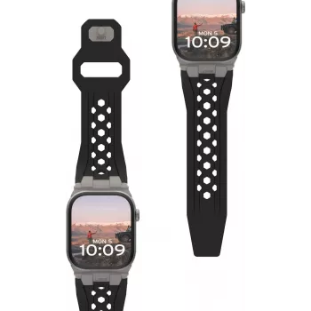 Urban Armor Gear Monarch náramok pre Apple Watch Ultra/42/44/45/46mm – čierny/titán