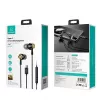 USAMS EP-43 kovové USB-C stereo slúchadlá s mikrofónom, čierne