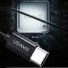 USAMS EP-43 kovové USB-C stereo slúchadlá s mikrofónom, čierne
