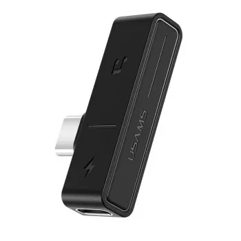USAMS SJ386 Type-C+3.5mm nabíjací a audio adaptér čierny