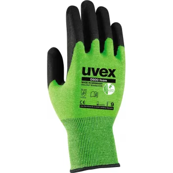 Uvex D500 penové proti porezaniu rukavice, veľkosť 9 (L), sivá/antracit 6060409