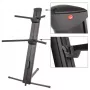 V-TONE DELUXE K2 stojan na klávesy v tvare X s dvojitým vystužením, výškovo nastaviteľný 650–980 mm, nosnosť 65 kg, čierny