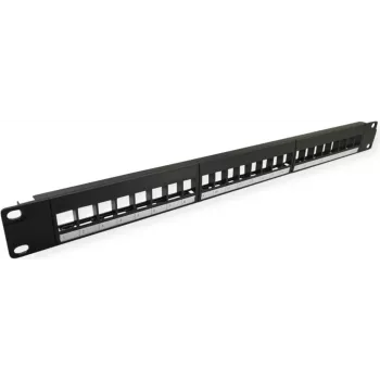 VALUE 19-palcový Keystone patch panel 1U 24 portov nechránený 3-dielny (26.99.0368)