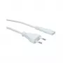 VALUE AC napájací kábel – Euro konektor samec na IEC 60320 C7, 1 m, biely