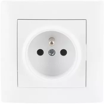 VCX WESA LC 13 samostatná zásuvka s ochranným kontaktom, Typ E, 16A 250V, biela