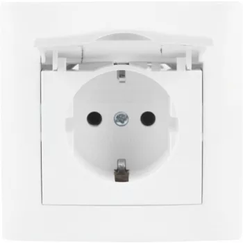 VCX WESA LC 18 Schuko zásuvka s krytom, na omietku, IP44, biela