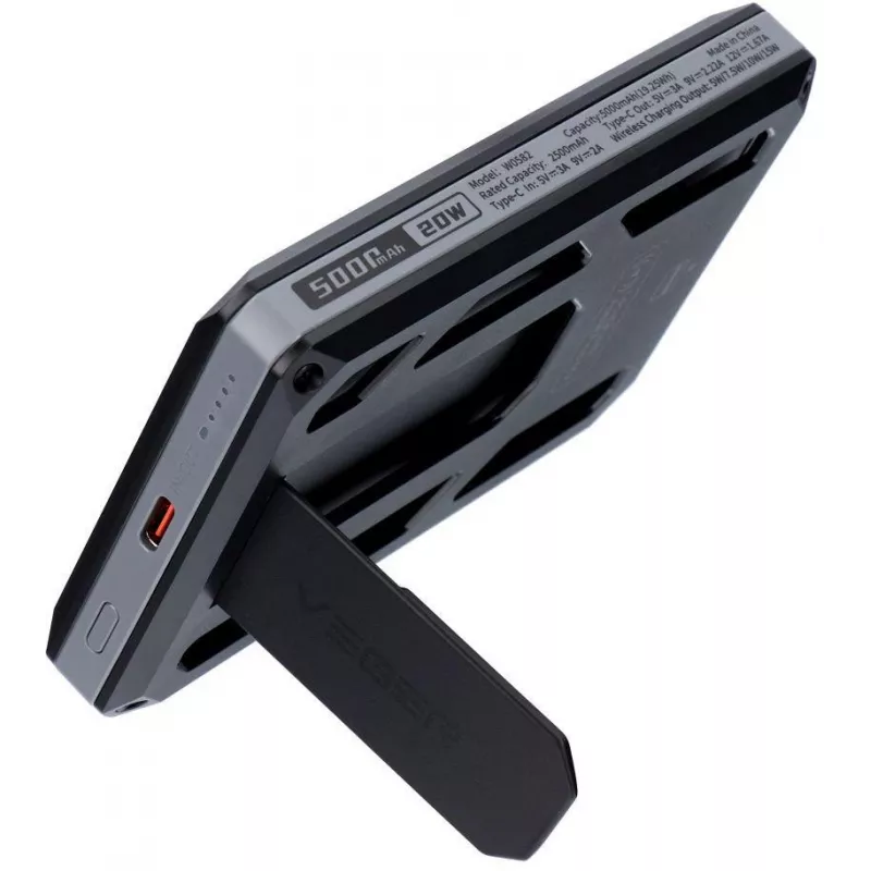 Veger GeoWallet Tracker X5 5000 mAh 20W PD QC 3.0 MFi MagSafe USB-C power banka - čierna