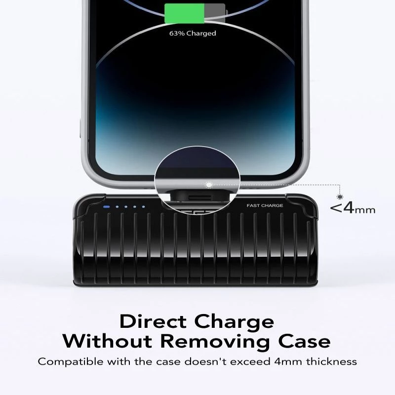 Veger PlugOn powerbanka (W0558P) 5000 mAh 20W PD QC3.0 s integrovaným Lightning konektorom čierna