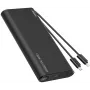 VEGER TCE130 130W PD power banka 25000mAh s integrovanými USB-C a Lightning káblami, čierna