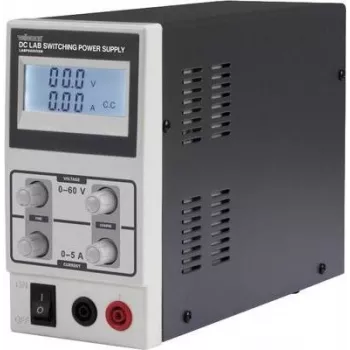 Velleman LABPS6005SM 60V 5A 300W regulovaný DC laboratórny napájací zdroj s LED displejom, čierna/sivá