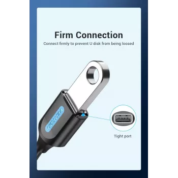 VENTION CCSBB USB 2.0 Type-C konektor samec na USB-A konektor samica adaptérový kábel 0,15m čierny