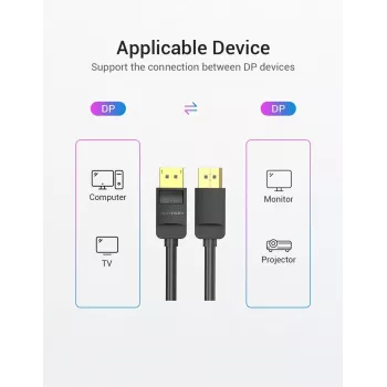 VENTION HACBF DisplayPort kábel 1m čierny