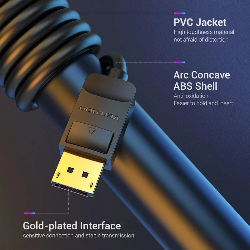 VENTION HACBI DisplayPort kábel 3m čierny