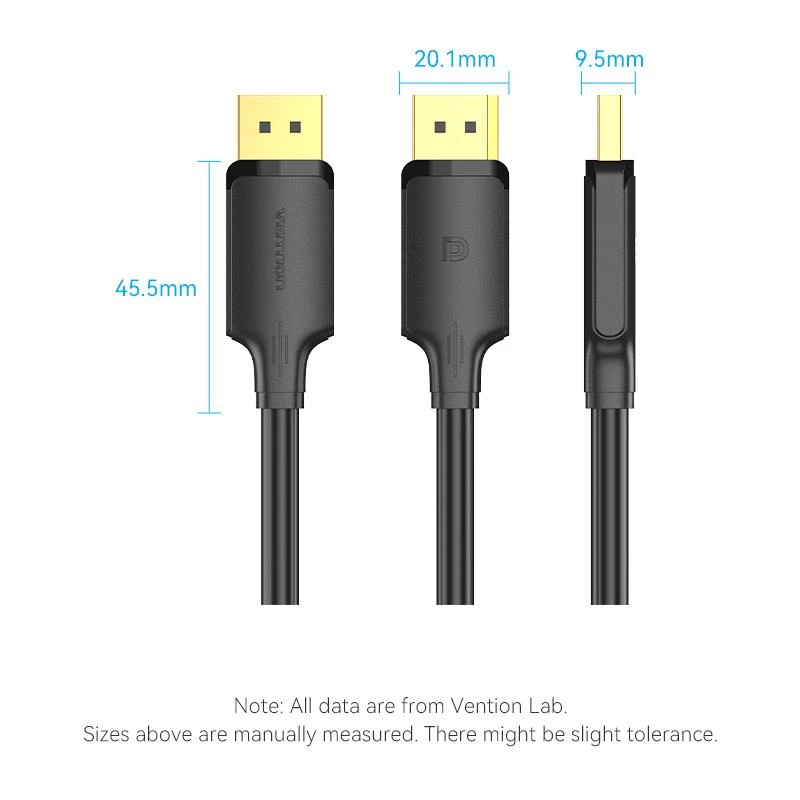 VENTION HAKBF DisplayPort na DisplayPort kábel 1m čierny
