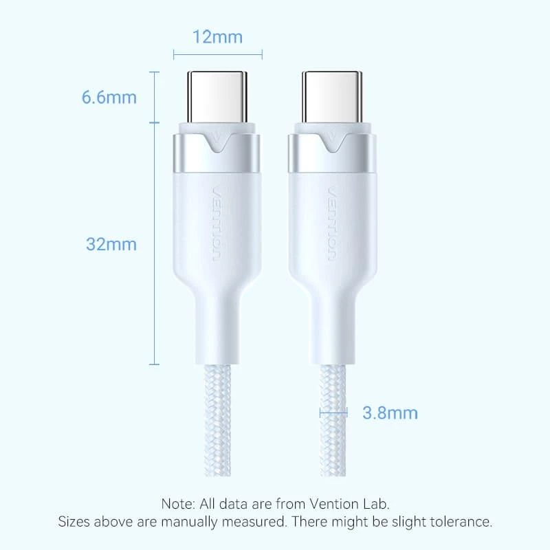 VENTION TRDBF USB-C na USB-C kábel 1m čierny