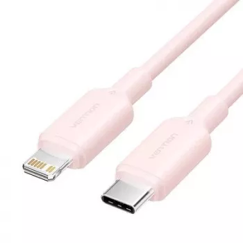 VENTION USB-C na Lightning kábel 1m ružový LAKPF - 20W PD rýchle nabíjanie a 480Mbps synchronizácia dát
