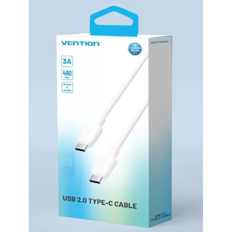 VENTION USB-C na USB-C kábel 1m biely TRCWF