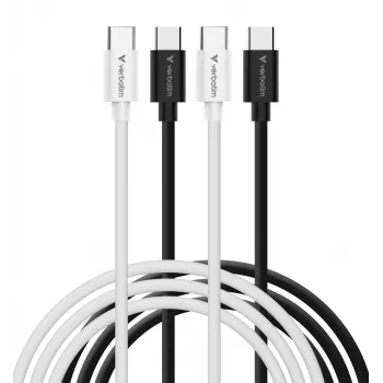 Verbatim Essentials USB 2.0 USB-C na USB-C kábel balenie 2 ks, 1 m, čierny