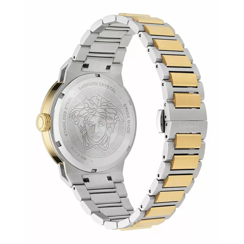 VERSACE MAN VE7E00423 43 mm švajčiarsky quartz chronograf oceľové hodinky modrý ciferník