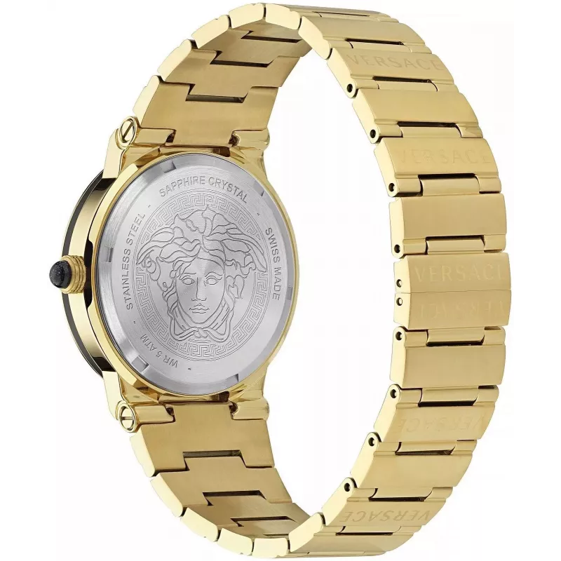 VERSACE V-Chrono pánske hodinky VE7G00323 38mm čierny ciferník kožený remienok