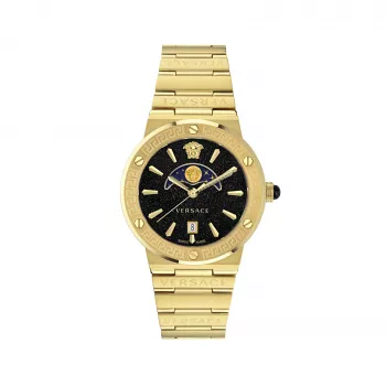 VERSACE V-Chrono pánske hodinky VE7G00323 38mm čierny ciferník kožený remienok