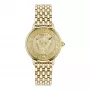 VERSACE V-Circle unisex švajčiarske kremenné hodinky 38mm nehrdzavejúca oceľ čierny ciferník kožený remienok VE6F00623