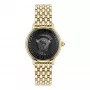 VERSACE V-Circle unisex Swiss quartz hodinky VE6F00523 38mm čierny ciferník kožený náramok