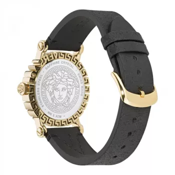Versace V-Circle dámske Swiss-Quartz hodinky VE6D00223 40 mm čierny ciferník kožený remienok