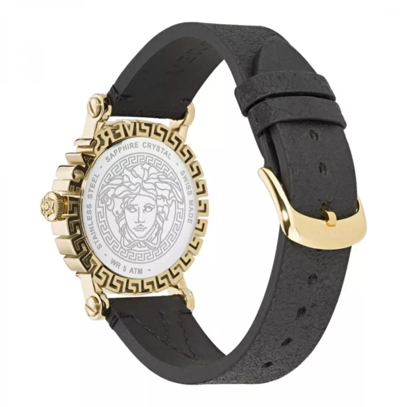 Versace V-Circle dámske hodinky Swiss Quarz VE6D00223 40mm čierny ciferník kožený remienok