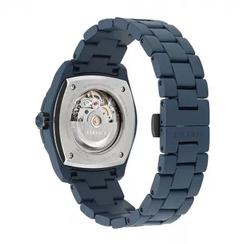 Versace V-Extreme Pro pánske švajčiarske quartzové hodinky VE7K00223 43mm oceľ čierny ciferník strieborný náramok