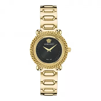 VERSACE V-Motif dámske švajčiarske quartzové hodinky VE6I00523 35mm čierny ciferník čierna koža