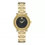 VERSACE V-Motif dámske švajčiarske quartzové hodinky VE6I00523 35mm čierny ciferník čierna koža