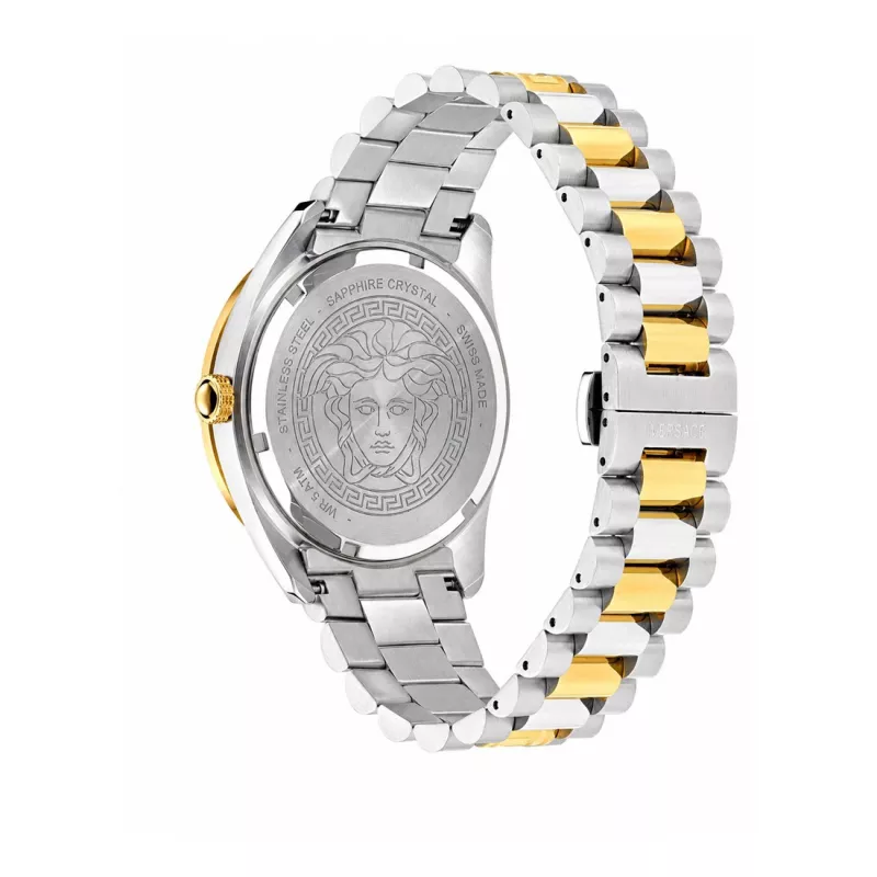 VERSACE V-Race pánske hodinky Swiss Quartz nerezová oceľ 42mm čierny ciferník VE8E00424