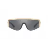 VERSACE VE2197-10006G unisex slnečné okuliare čierny rám sivé zrkadlové sklá pilot 140 mm