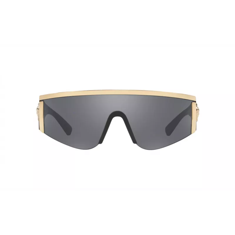 VERSACE VE2197-10006G unisex slnečné okuliare čierny rám sivé zrkadlové sklá pilot 140 mm