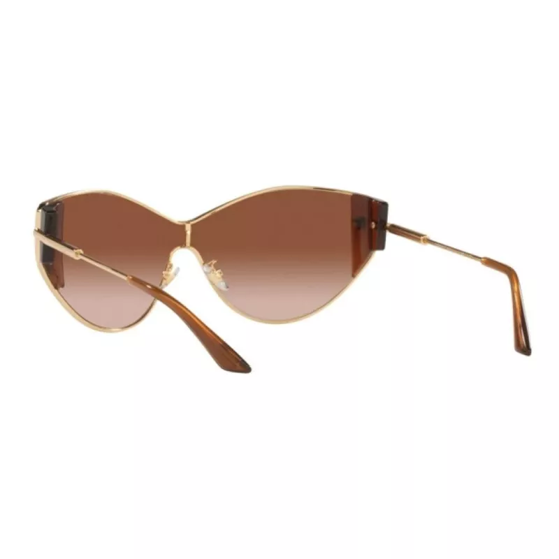 VERSACE VE2239-100213 dámske slnečné okuliare Gold Shield hnedé polykarbonátové sklá 147mm
