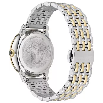 VERSACE VE6F00423 unisex švajčiarske kremenné hodinky 38mm čierny ciferník kožený remienok